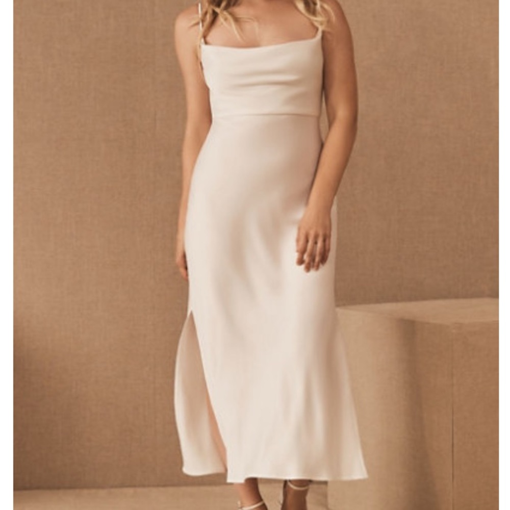 BHLDN Cali Satin Charmeuse Midi Dress